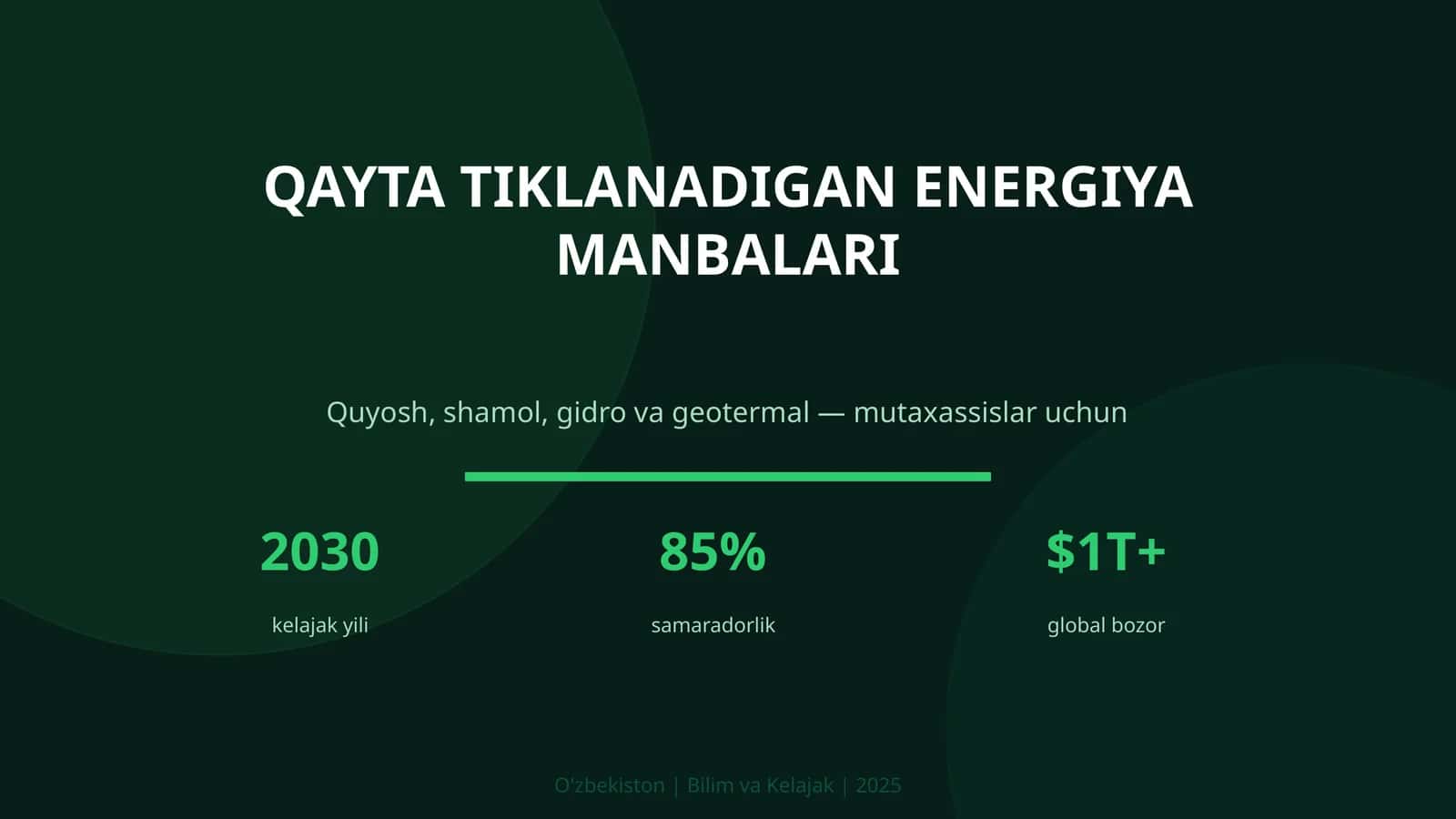 Qayta tiklanadigan energiya manbalari 1
