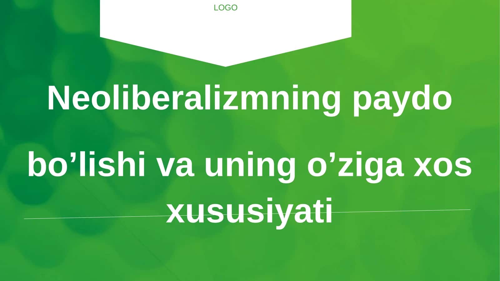 Neoliberalizmning paydo bo’lishi va uning o’ziga xos xususiyati 1