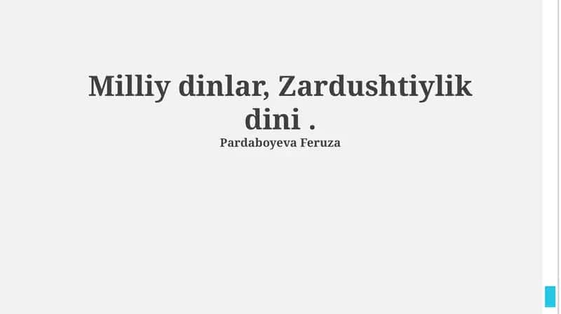 Zardushtiylik dini 1