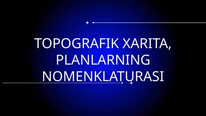 TOPOGRAFIK XARITA, PLANLARNING NOMENKLATURASI 1