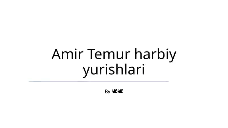 Amir Temur harbiy yurishlari 1