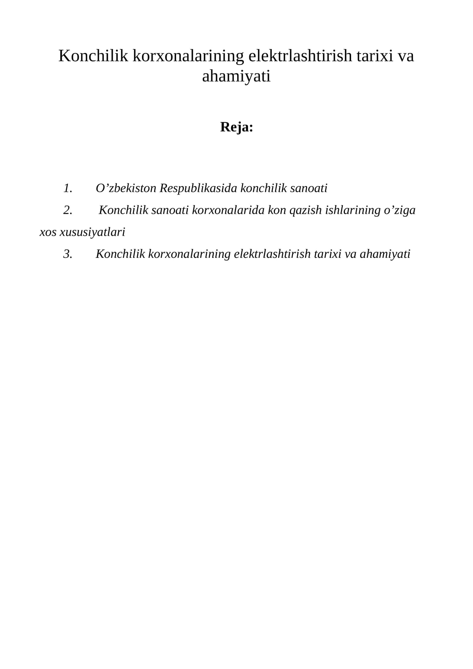 Kоnchilik kоrхоnаlаrining elektrlаshtirish tаriхi vа аhаmiyati 1