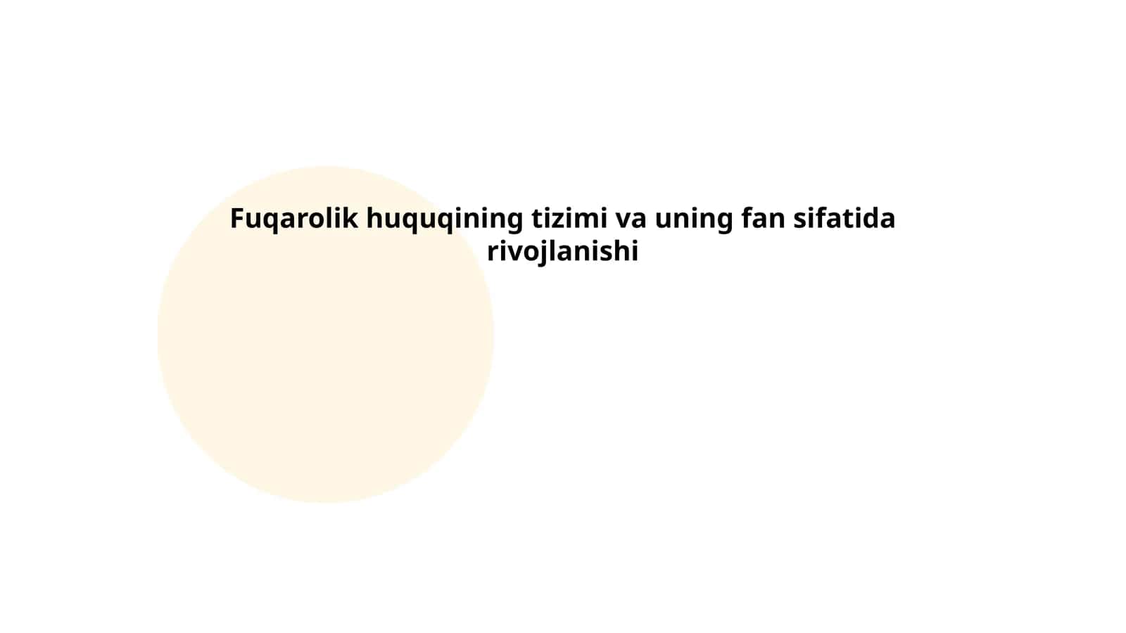 Fuqarolik huquqining tizimi va uning fan sifatida rivojlanishi 1