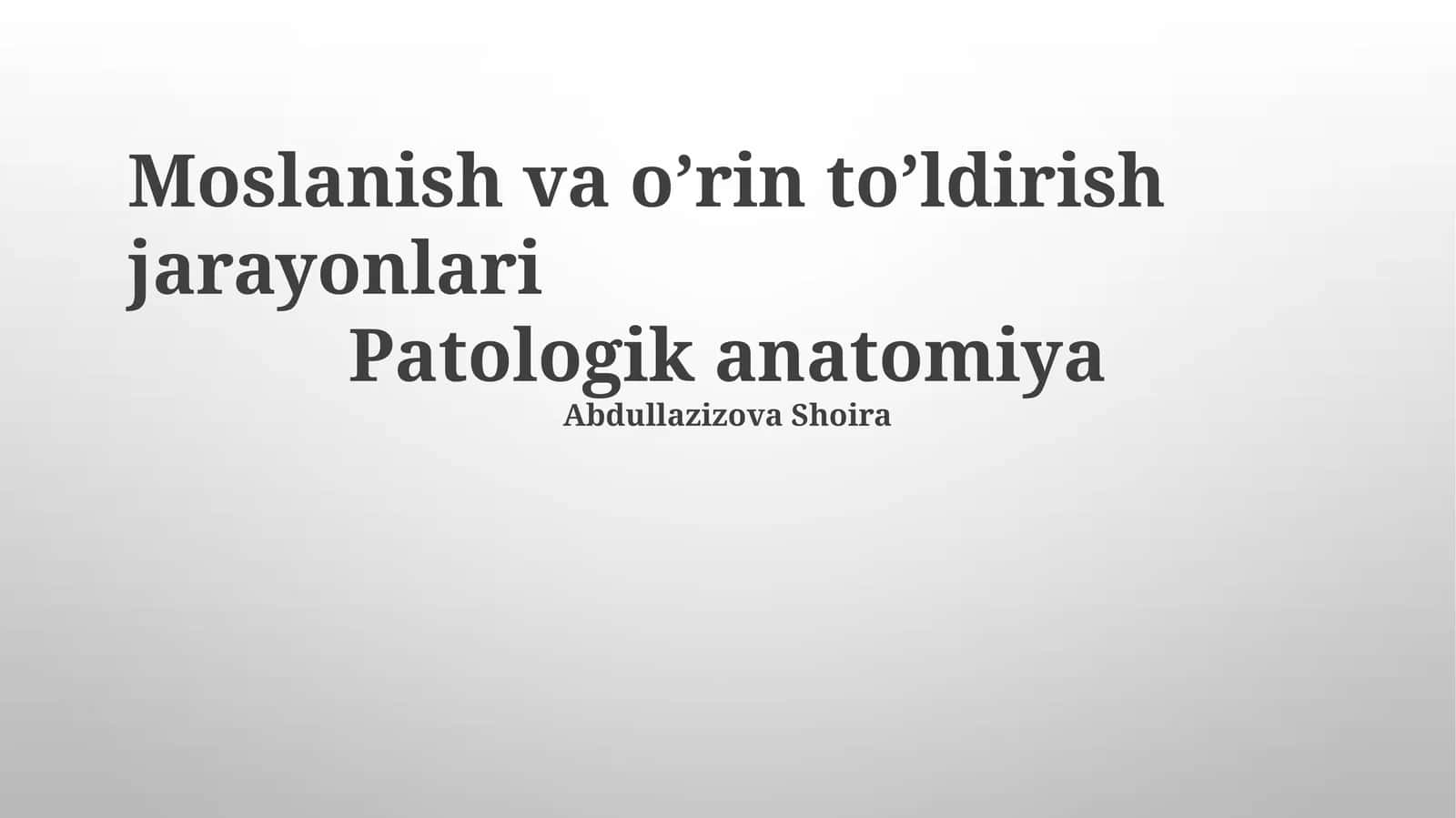 Shish va o’rin to’ldirish jarayonlari 1