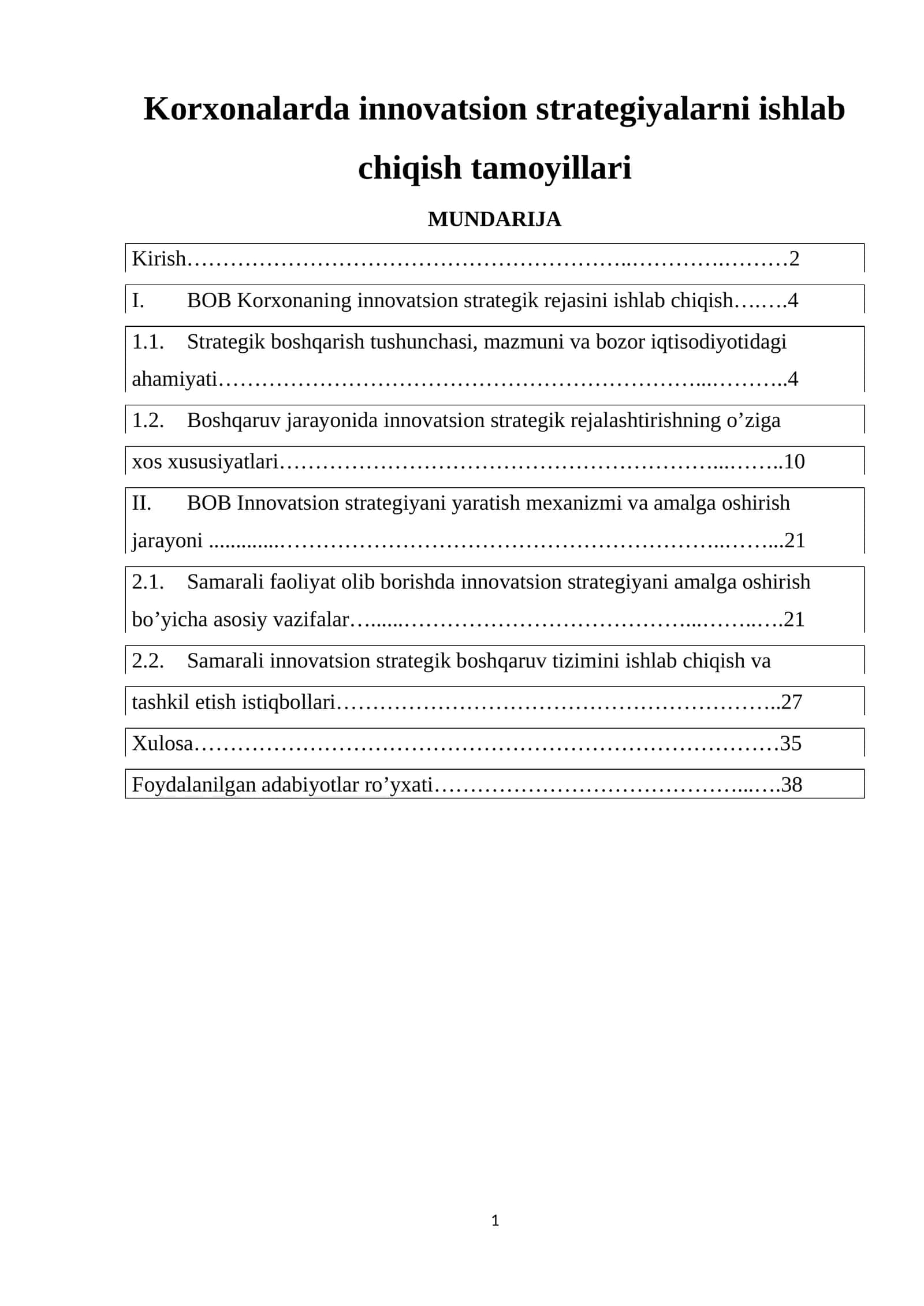 Korxonalarda innovatsion strategiyalarni ishlab chiqish tamoyillari 1