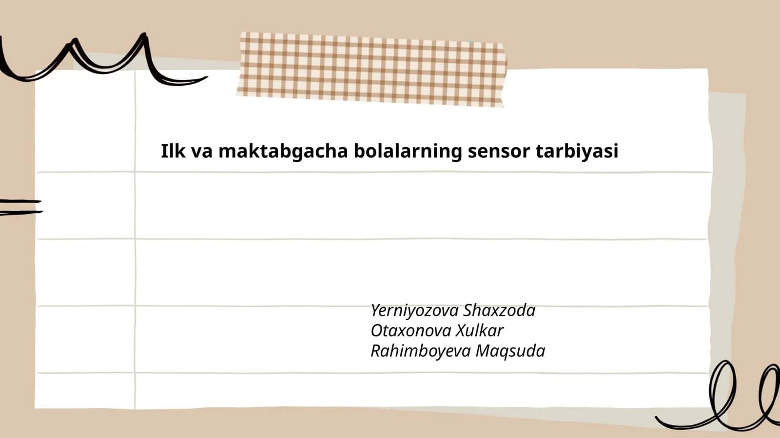 Ilk va maktabgacha bolalarning sensor tarbiyasi 1