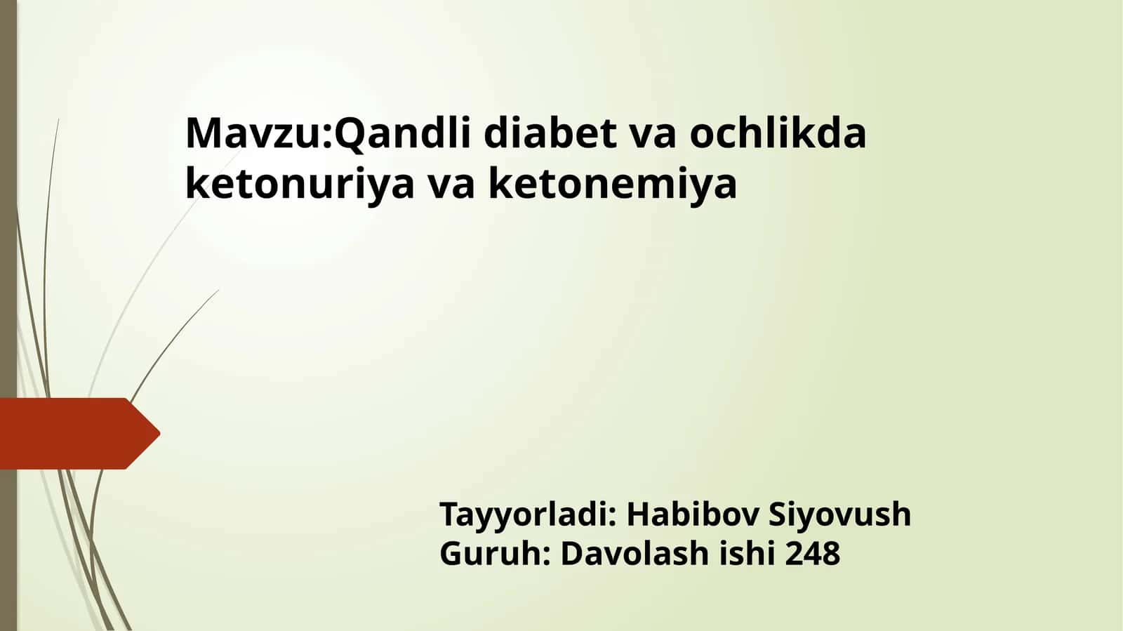 Qandli diabet va ochlikda ketonuriya va ketonemiya 1