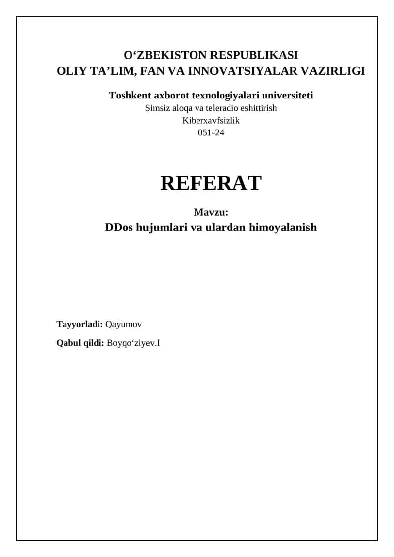 DDos hujumlari: Tushuncha, turlari va motivatsiyalar 1