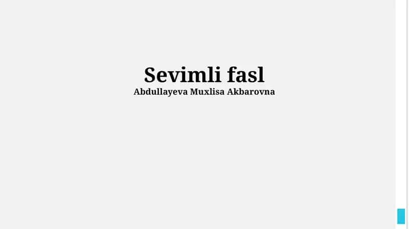 Sevimli fasl 1