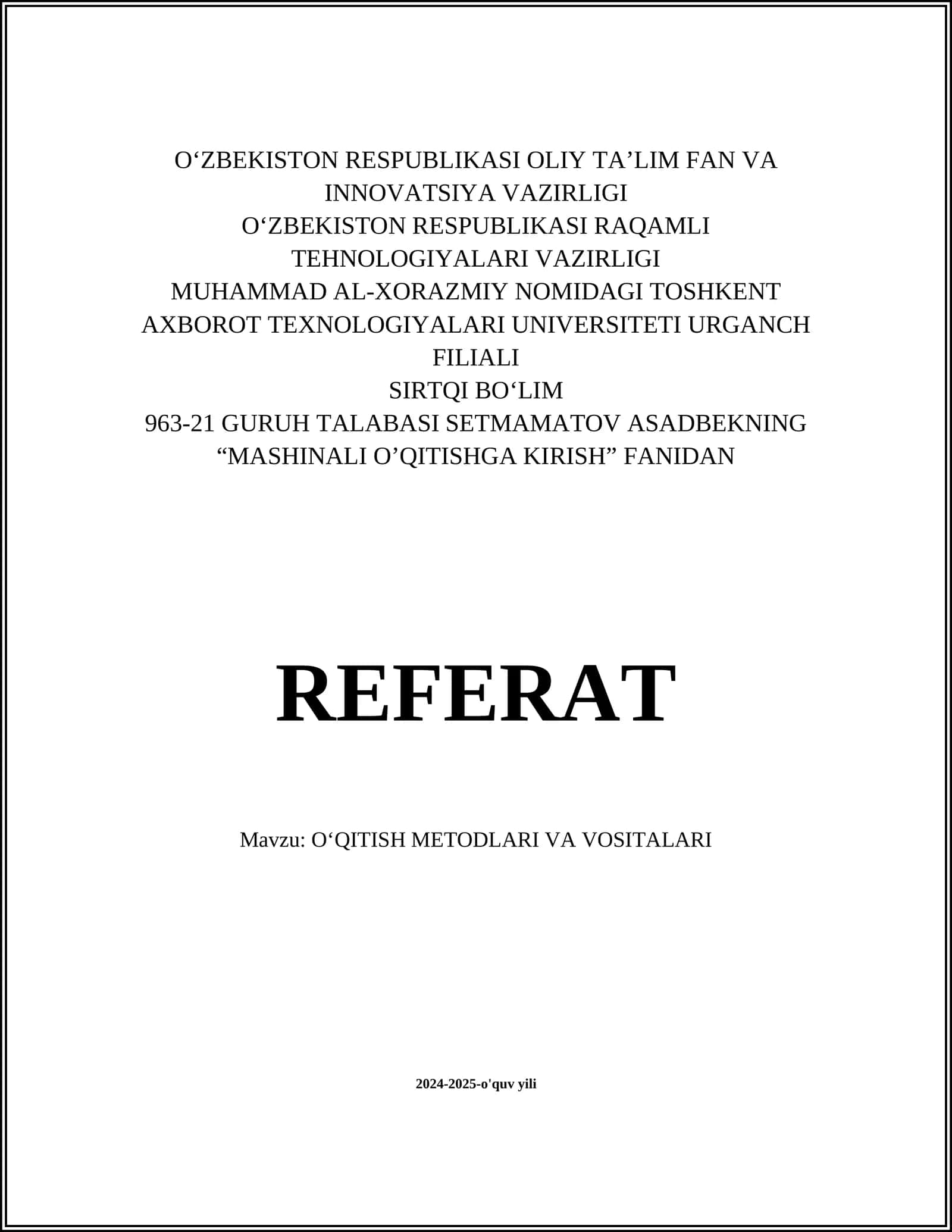 Anʼanaviy oʻqitish metodlari 1