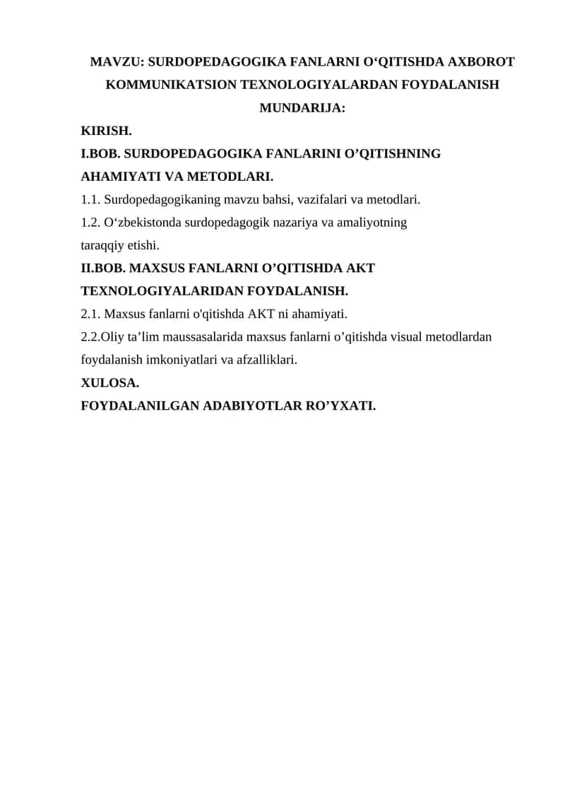 SURDOPEDAGOGIKA FANLARNI OʻQITISHDA AXBOROT KOMMUNIKATSION TEXNOLOGIYALARDAN FOYDALANISH 1