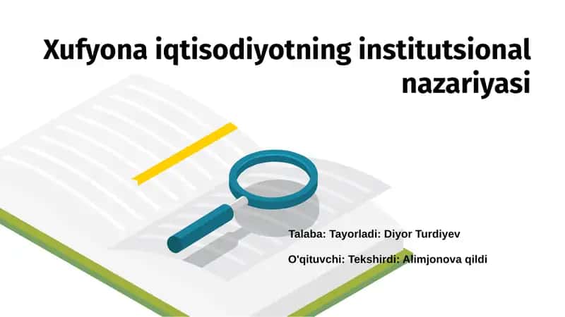 Xufyona iqtisodiyotning institutsional nazariyasi 1