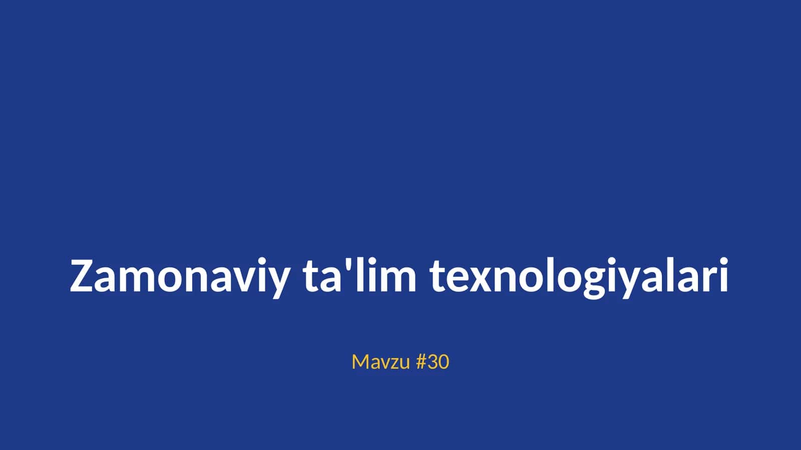 Zamonaviy ta'lim texnologiyalari 1