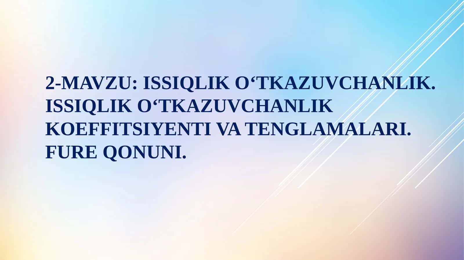 Issiqliko‘tkazuvchanlik 1