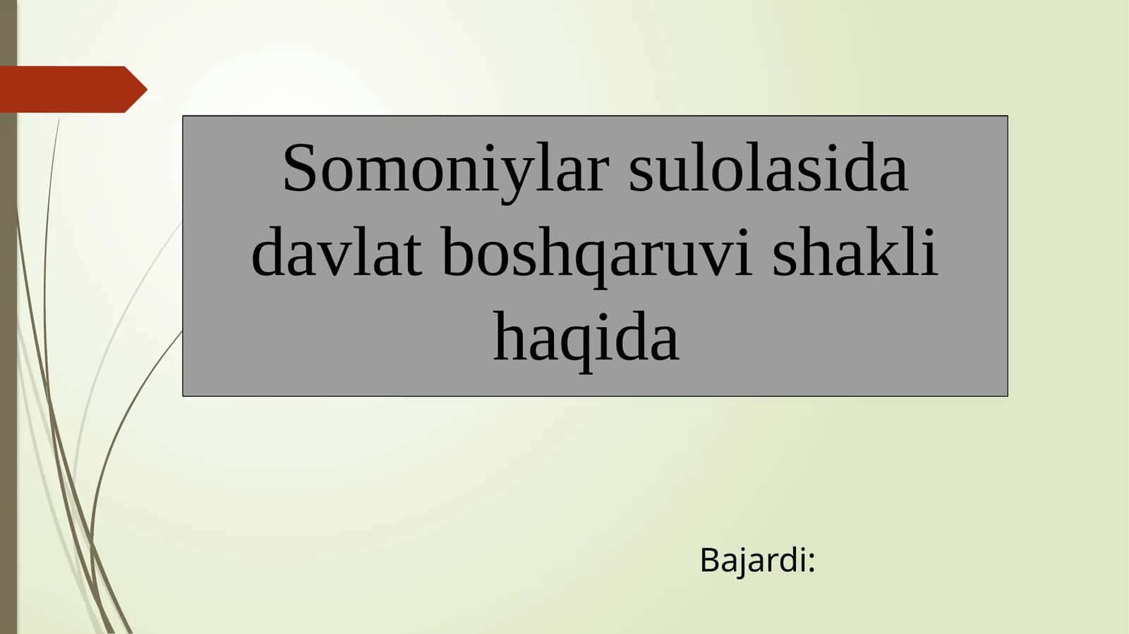 Somoniylar sulolasi Davlat boshqaruvishi haqida 1