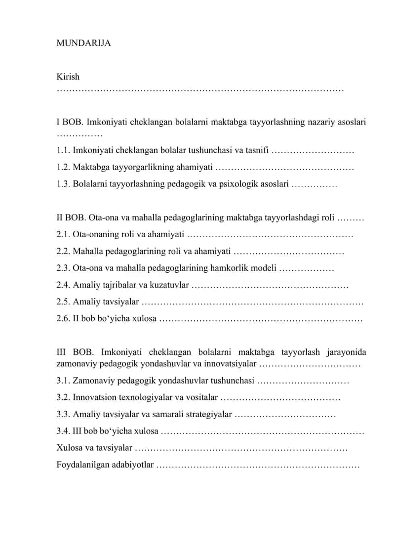 Imkoniyati cheklangan bolalarni maktabga tayyorlashning nazariy asoslari 1