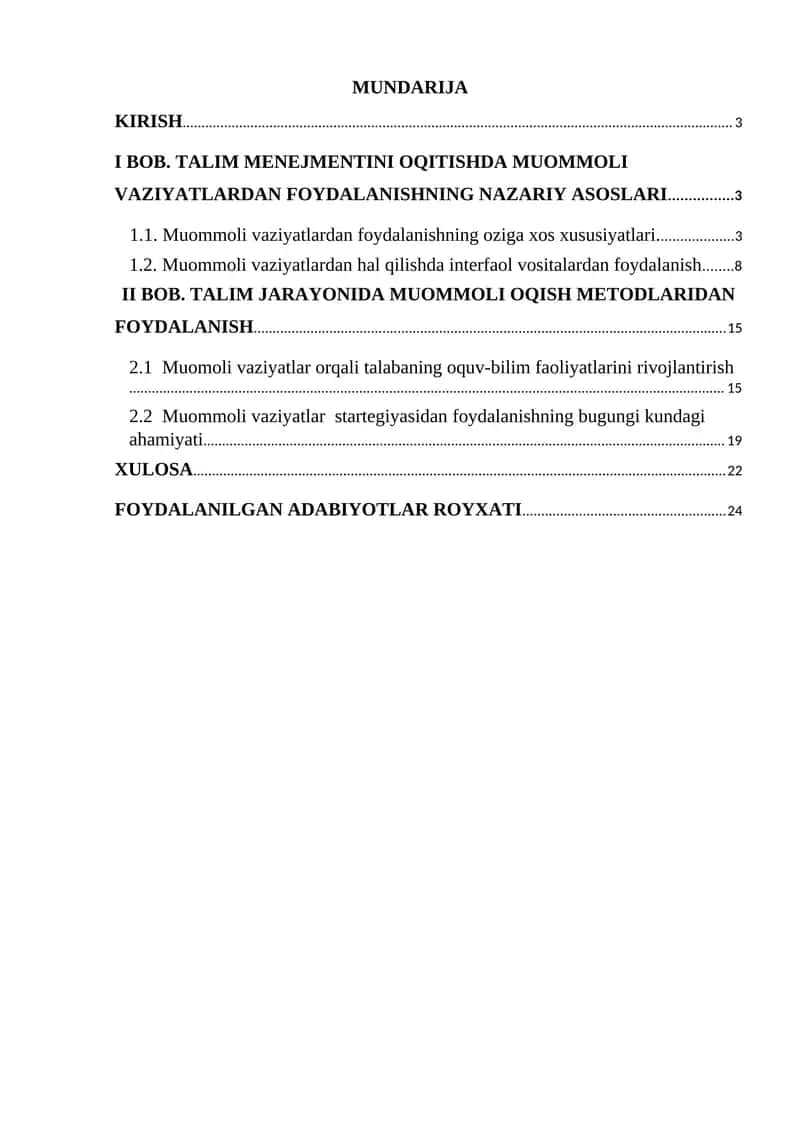 Ta'lim Menejmentini O'qitishda Muommoli Vaziyatlardan Foydalanishning Nazariy Asoslari 1