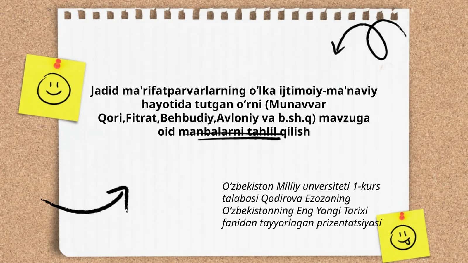 Oʻzbekistonning Eng Yangi Tarixi fanidan tayyorlagan prizentatsiya 1