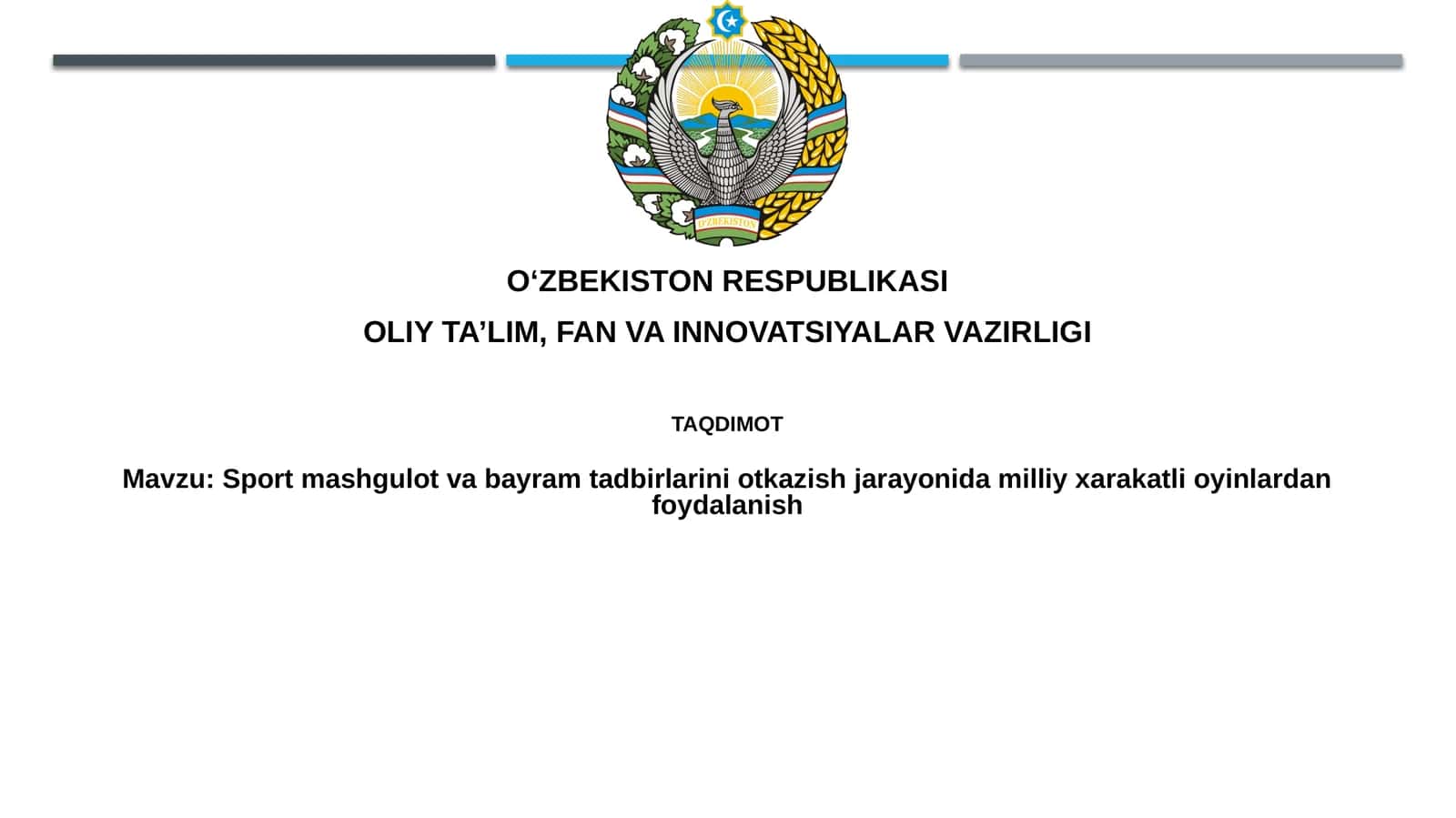 Sport mashg'ulot va bayram tadbirlarini o'tkazish jarayonida milliy harakatli o'yinlardan foydalanish 1