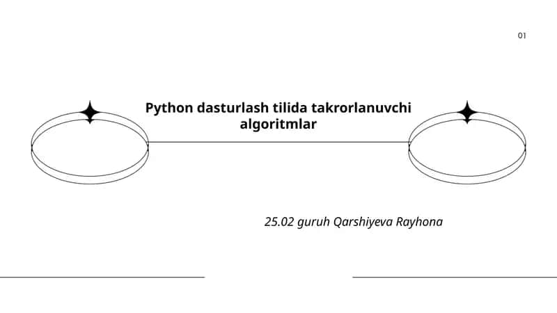 Python dasturlash tilida takrorlanuvchi algoritmlar 1