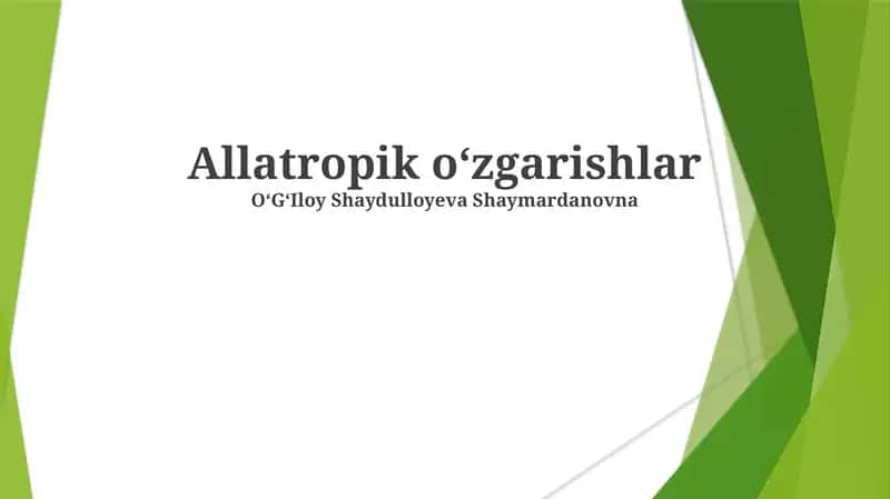 Allatropik oʻzgarishlar 1