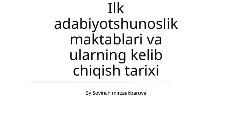 Erta O'rta Osiyo adabiyoti 1