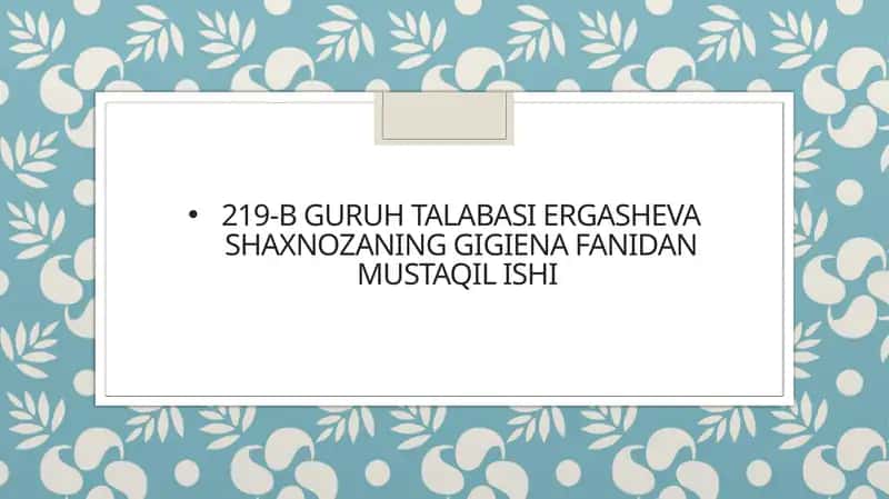 Ichimliksuvi va uning global muammosi 1