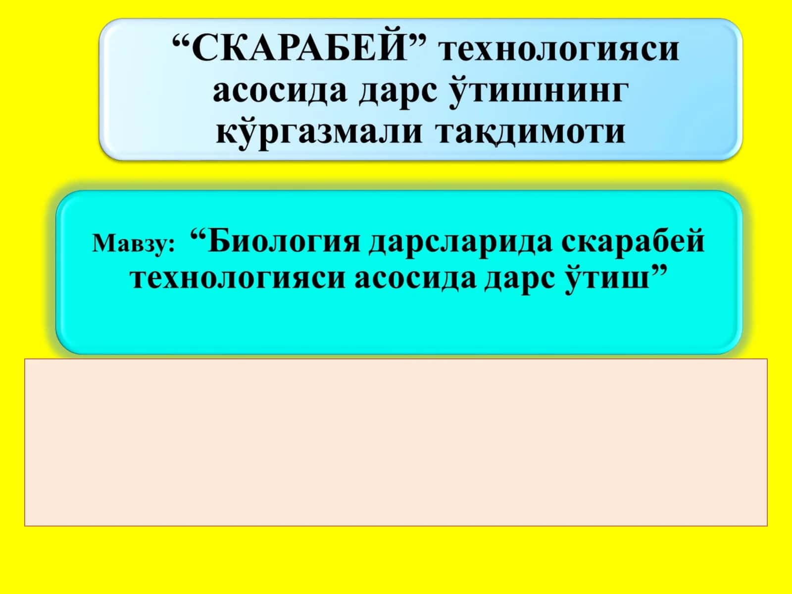 "СКАРАБЕЙ" технологияси 1