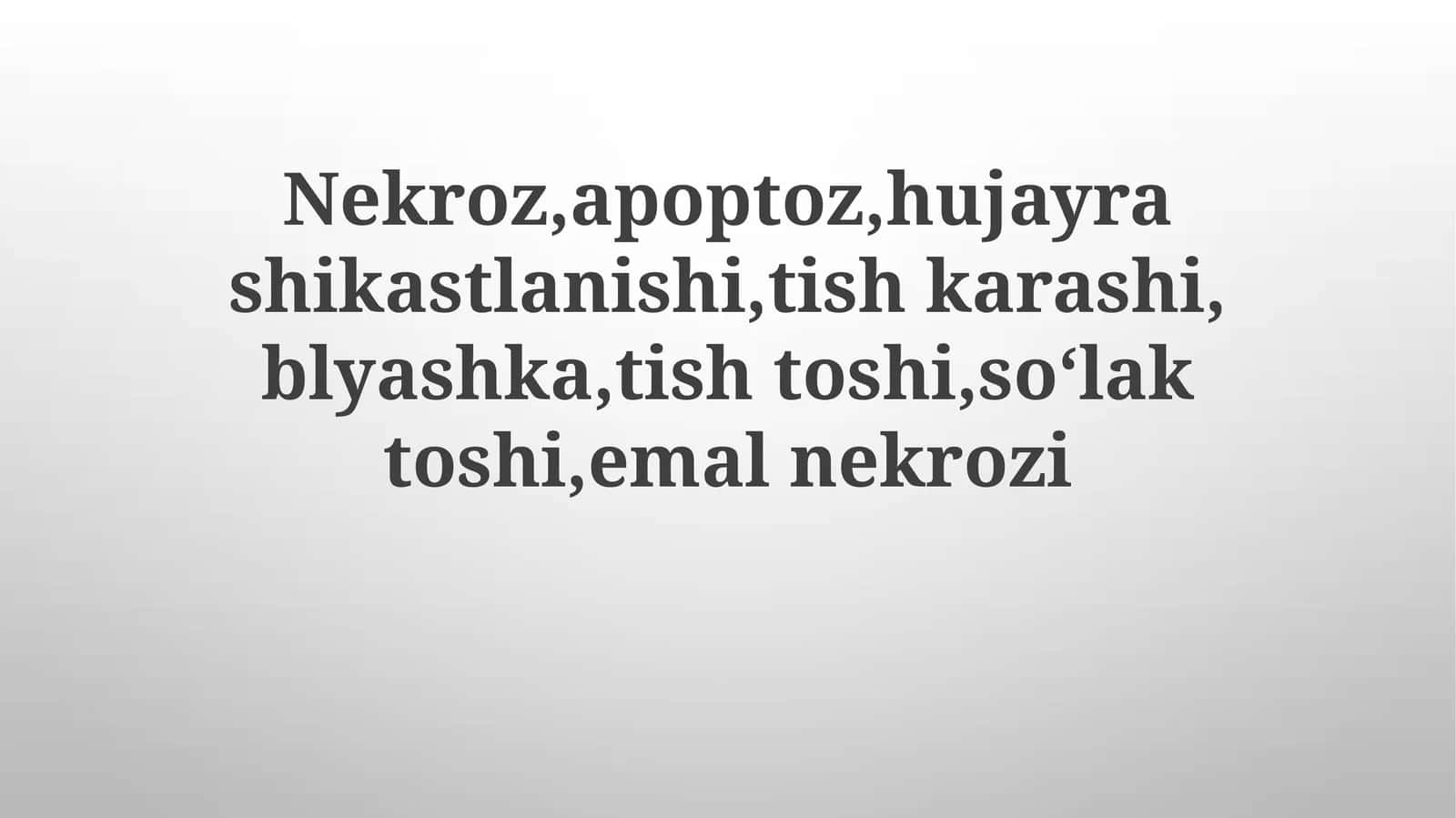 Nekroz va Apoptoz: Asosiy Tushunchalar va Mexanizmlar 1