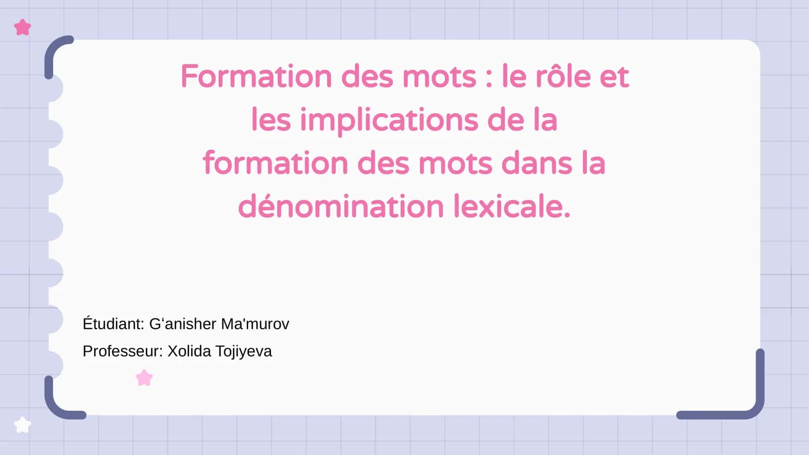 Formation des mots: le rôle et les implications de la formation des mots dans la dénomination lexicale 1