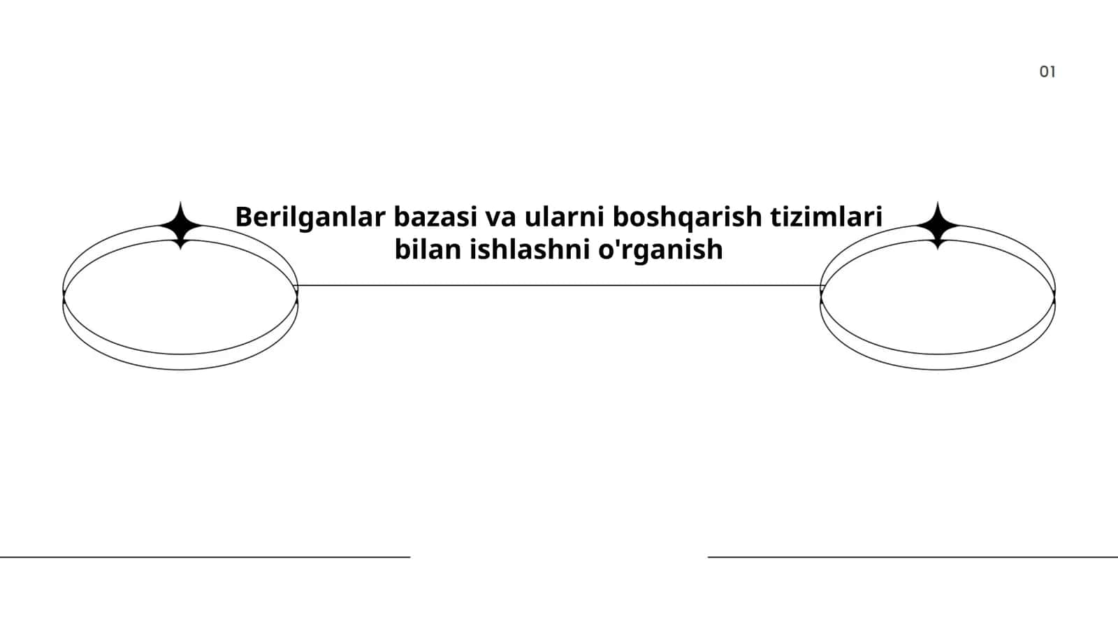 Berilganlar bazasi va ularni boshqarish tizimlari bilan ishlashni o'rganish 1