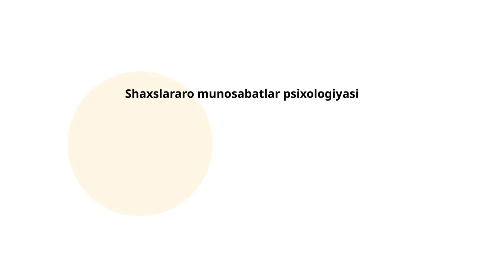 Shaxslararo munosabatlar psixologiyasi 1