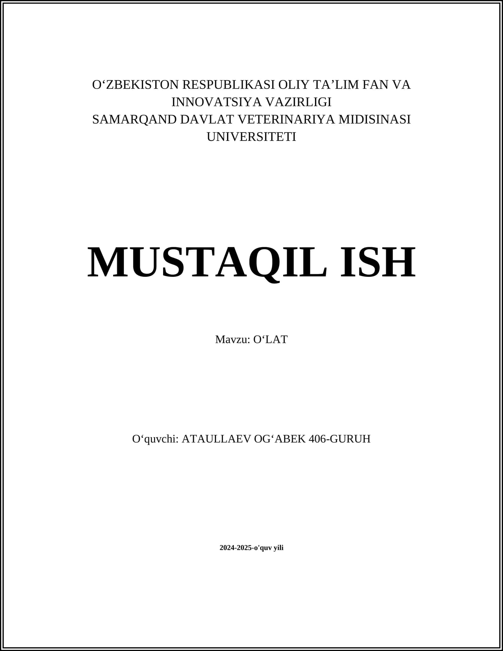 OʻLAT 1