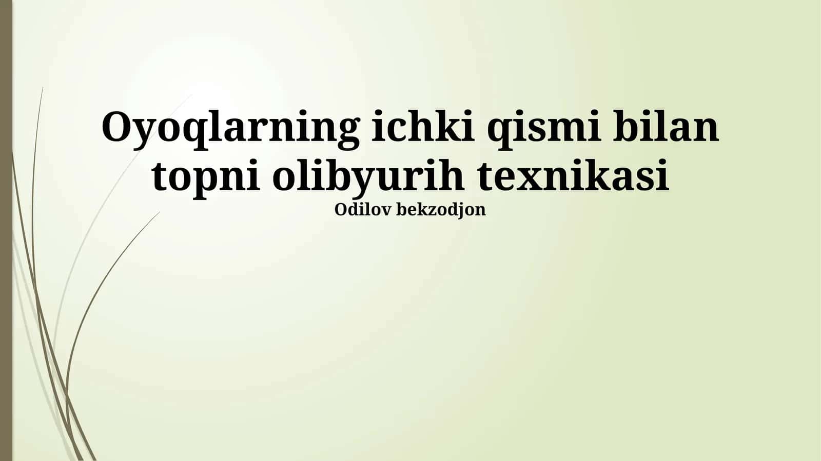 Ichki Oyoq Tagligi To'pi Manipulyatsiya Texnikasi 1