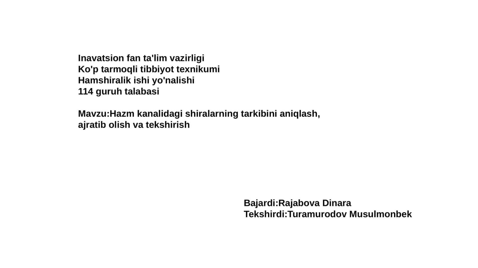 Ko'p tarmoqli tibbiyot texnikumi 1