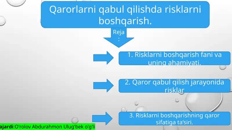 Qarorlarni qabul qilishda risklarni boshqarish. 1