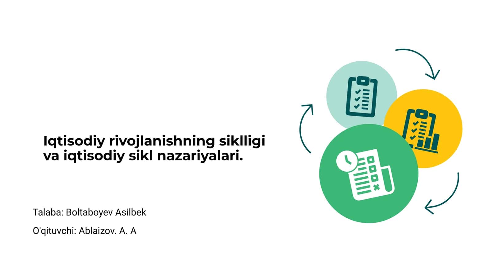 Iqtisodiy rivojlanishning siklligi va iqtisodiy sikl nazariyalari 1