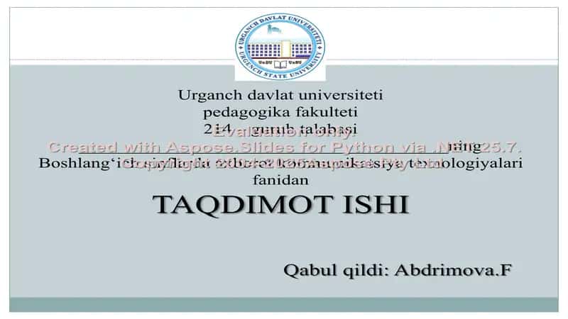 Ulushga koʻra butunni, butunga koʻra ulushni topishga doir masalalarni yechishni oʻrgatishda axborot texnologiyalaridan foydalanishni oʻrgatish 1