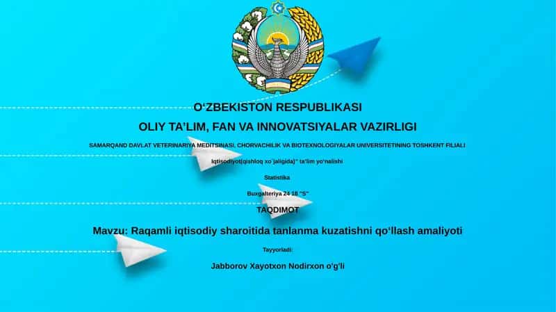 Raqamli iqtisodiy sharoitida tanlanma kuzatishni qoʻllash amaliyoti 1