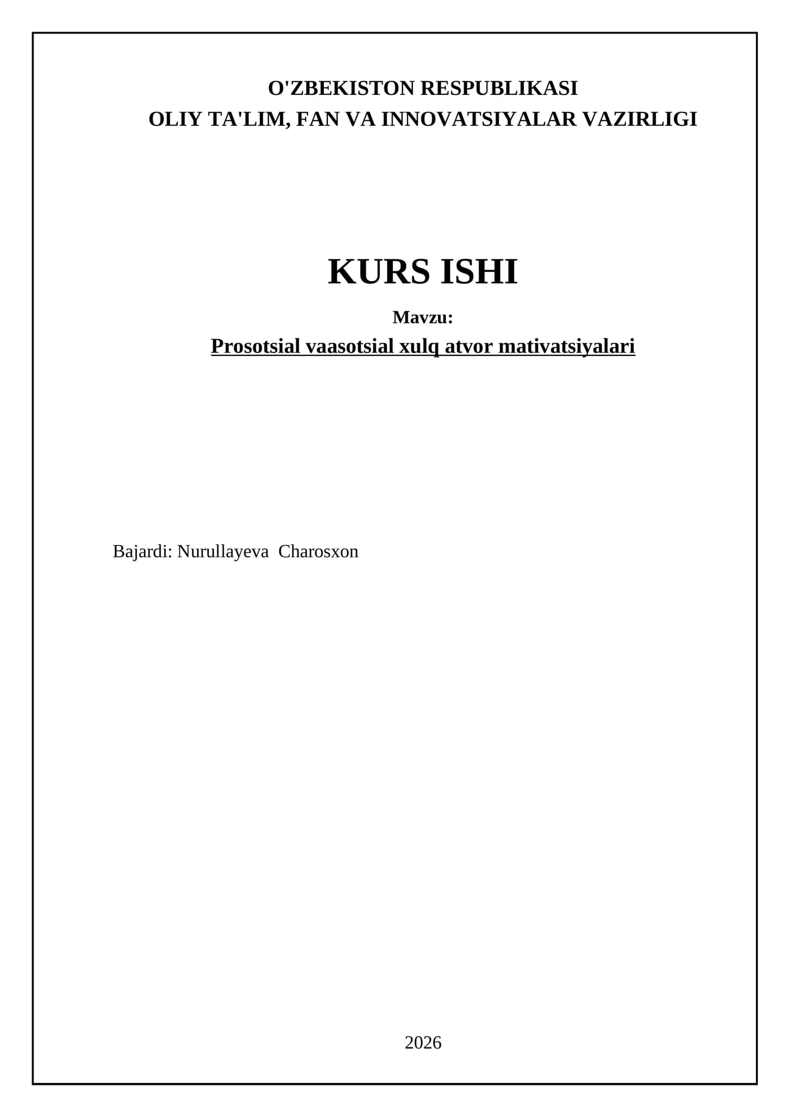 Prosotsial vaasotsial xulq atvor mativatsiyalari 1