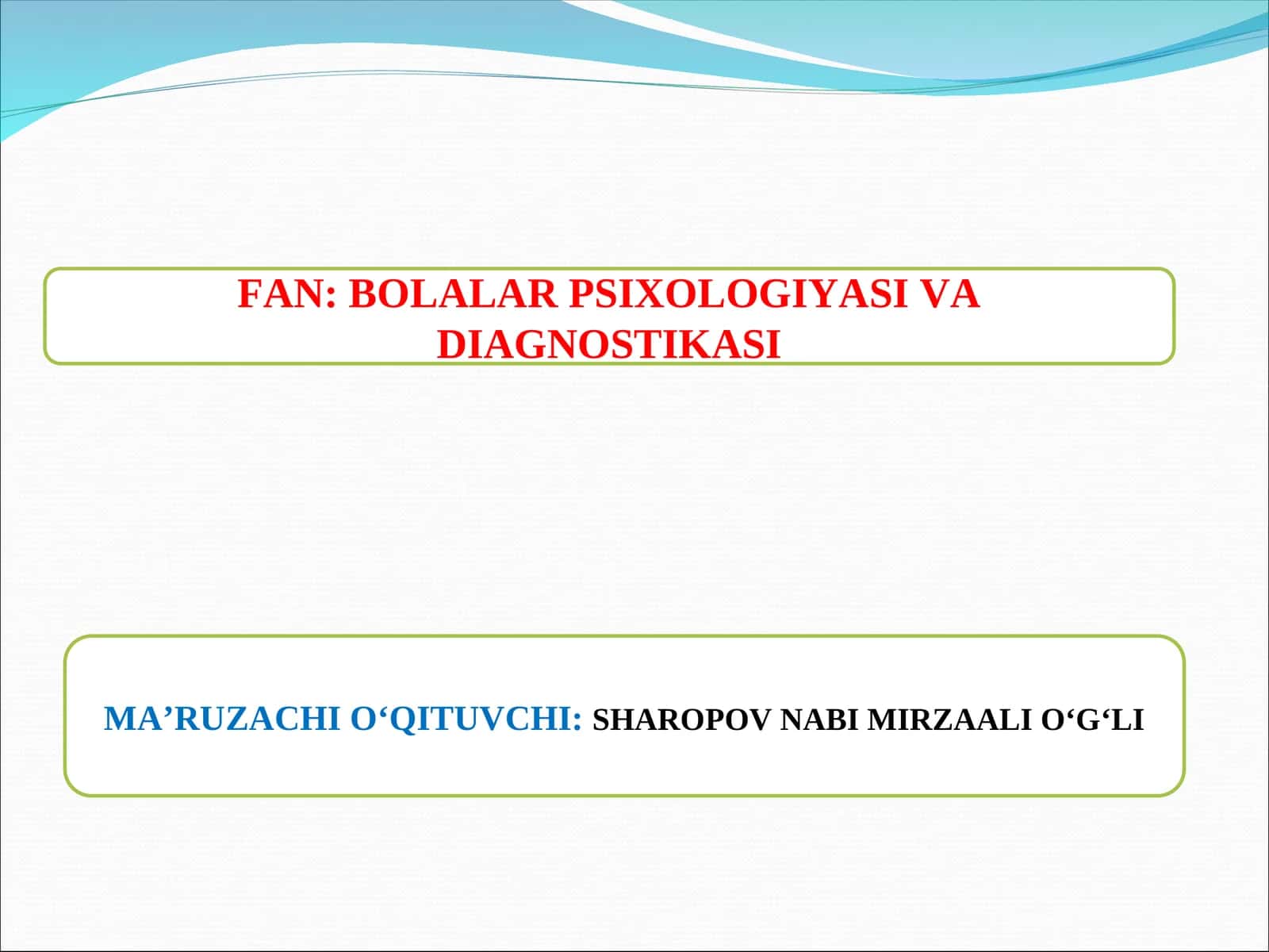 MAKTABGACHA BO`LGAN YOSHDAGI BOLANING IRODAVIY SOHASINING PSIXODIAGNOSTIKASI 1
