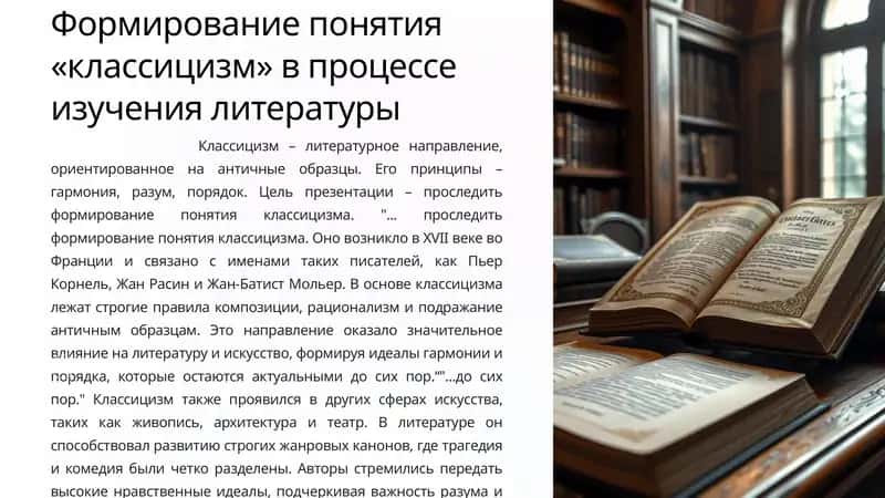 Формирование понятия «классицизм» в процессе изучения литературы 1