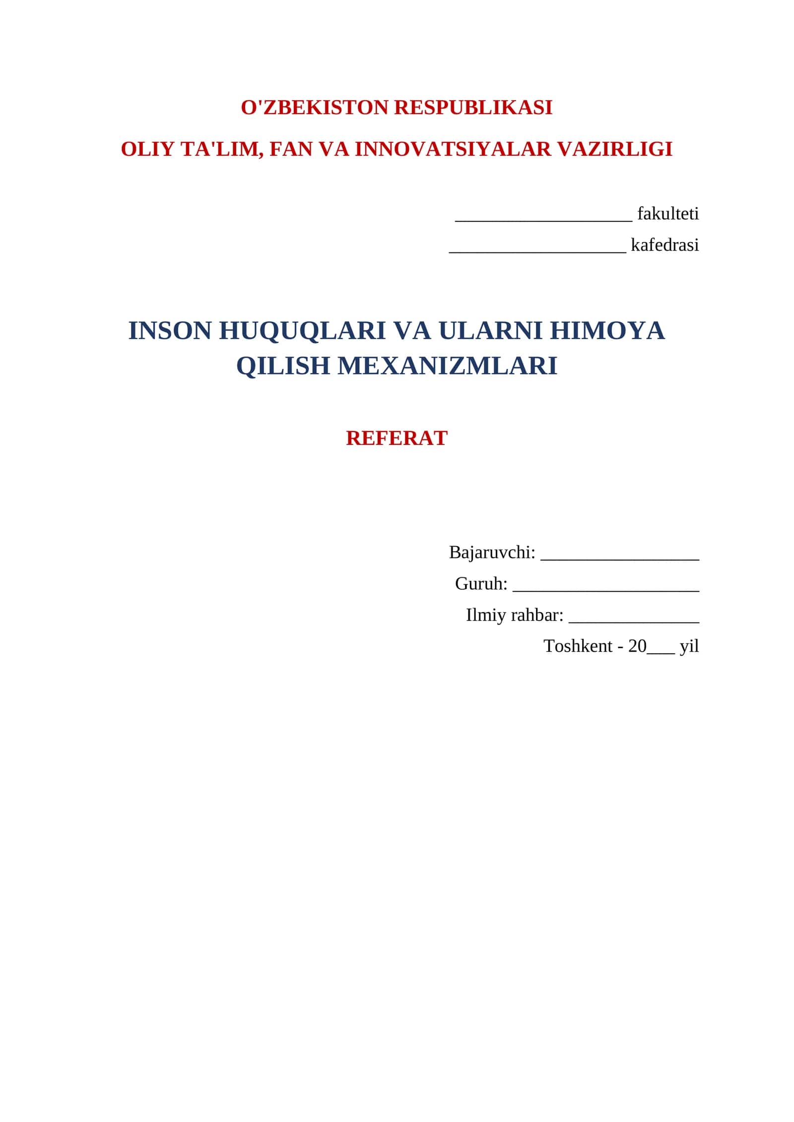 INSON HUQUQLARI VA ULARNI HIMOYA QILISH MEXANIZMLARI 1
