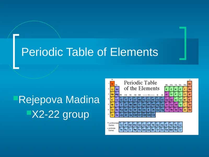 Periodic Table of Elements 1