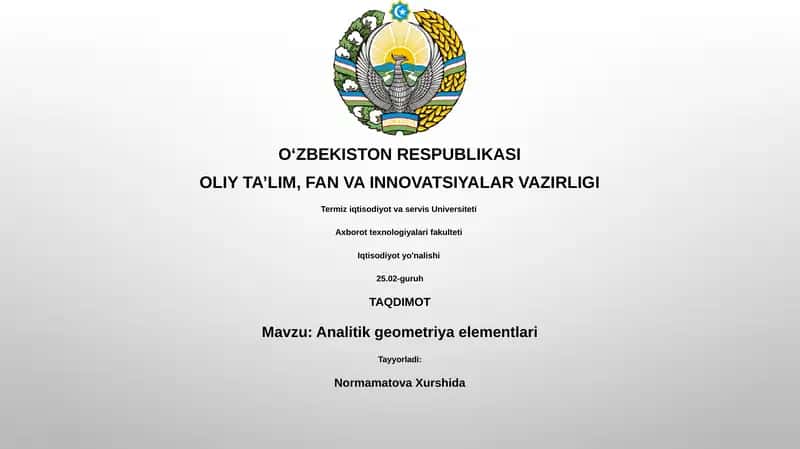 Analitik geometriya elementlari 1