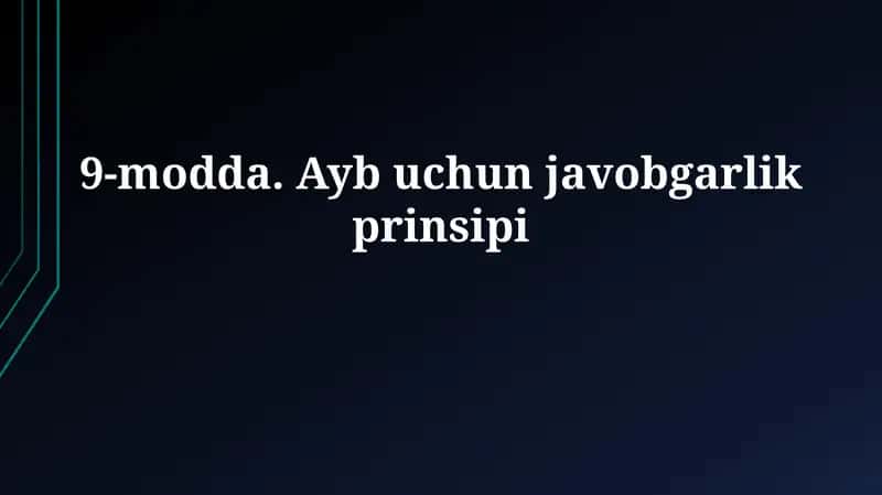 9-modda. Ayb uchunjavobgarlikprinsipi 1
