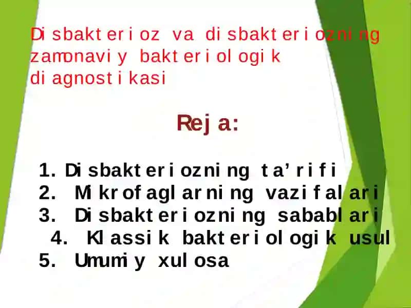 Disbakteriozning ta’rifi