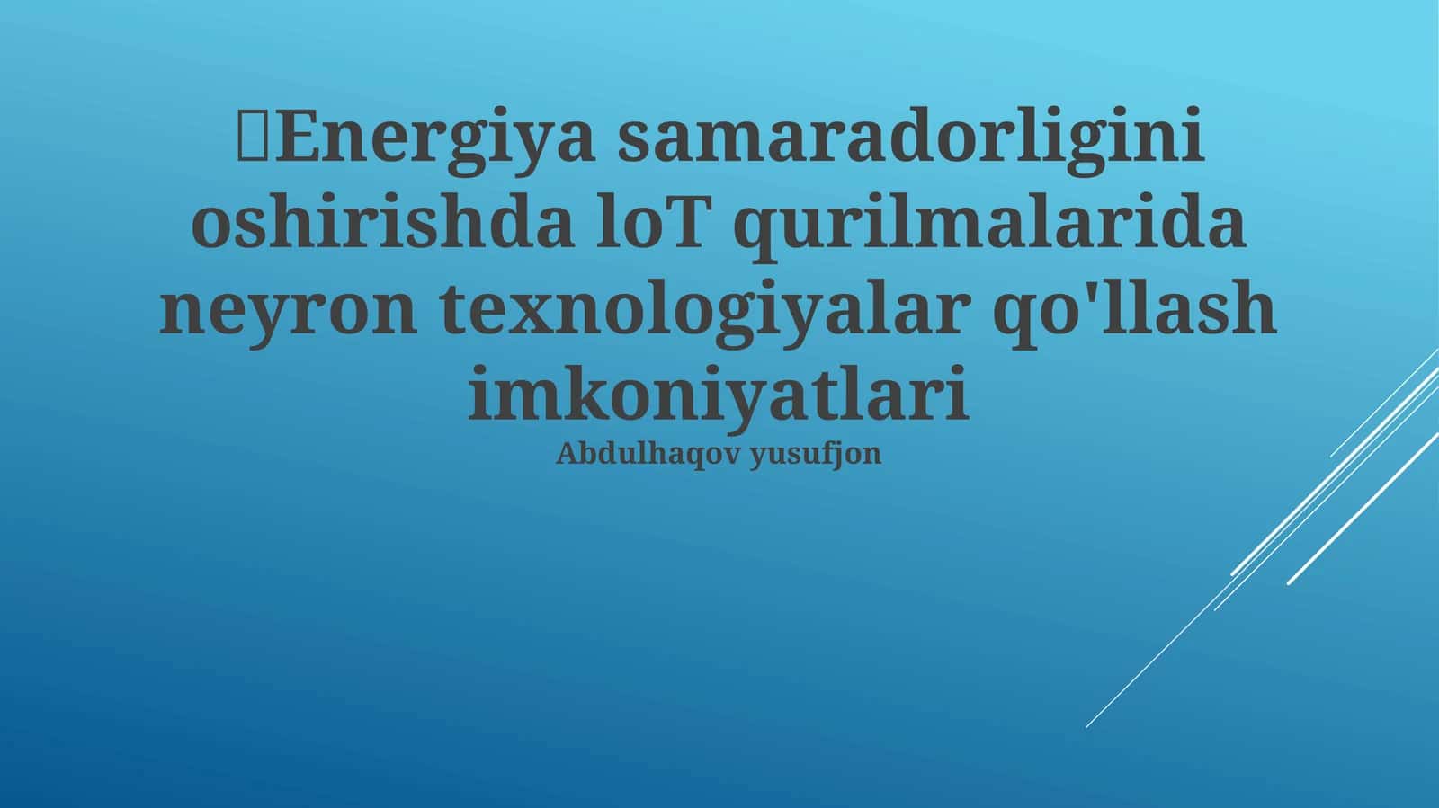 Neyrosete texnologiyalari 1