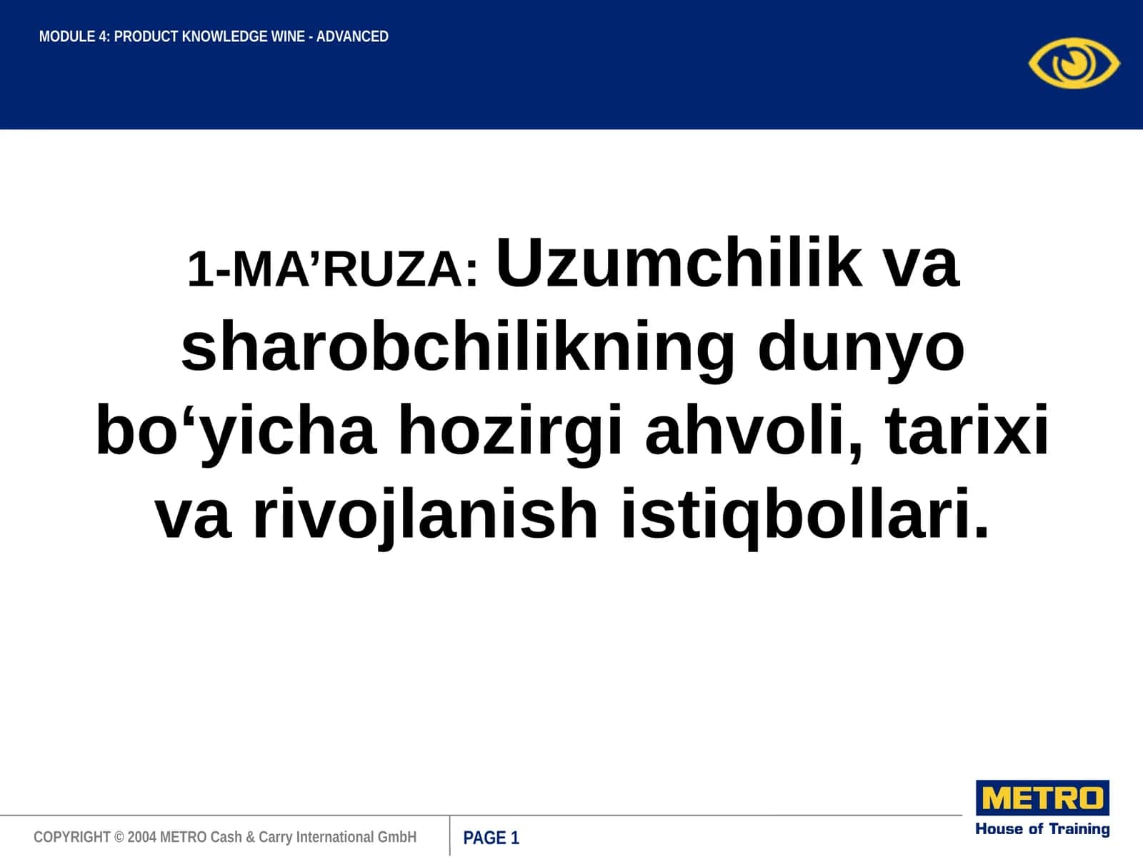 MA’RUZA:Uzumchilik va sharobchilikning dunyo bo‘yicha hozirgi ahvoli, tarixi va rivojlanish istiqbollari 1