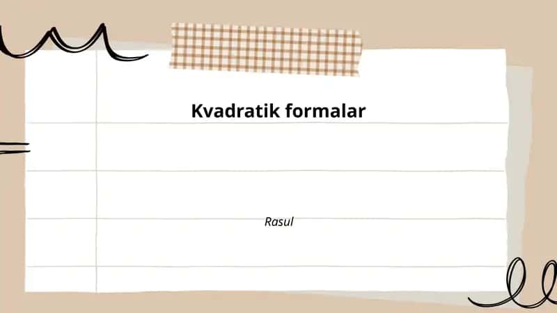 Kvadratik formalar 1